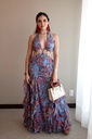 Vestido Largo Print Azul