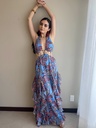 Vestido Largo Print Azul