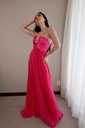 Vestido Strapless Plisado Rosa