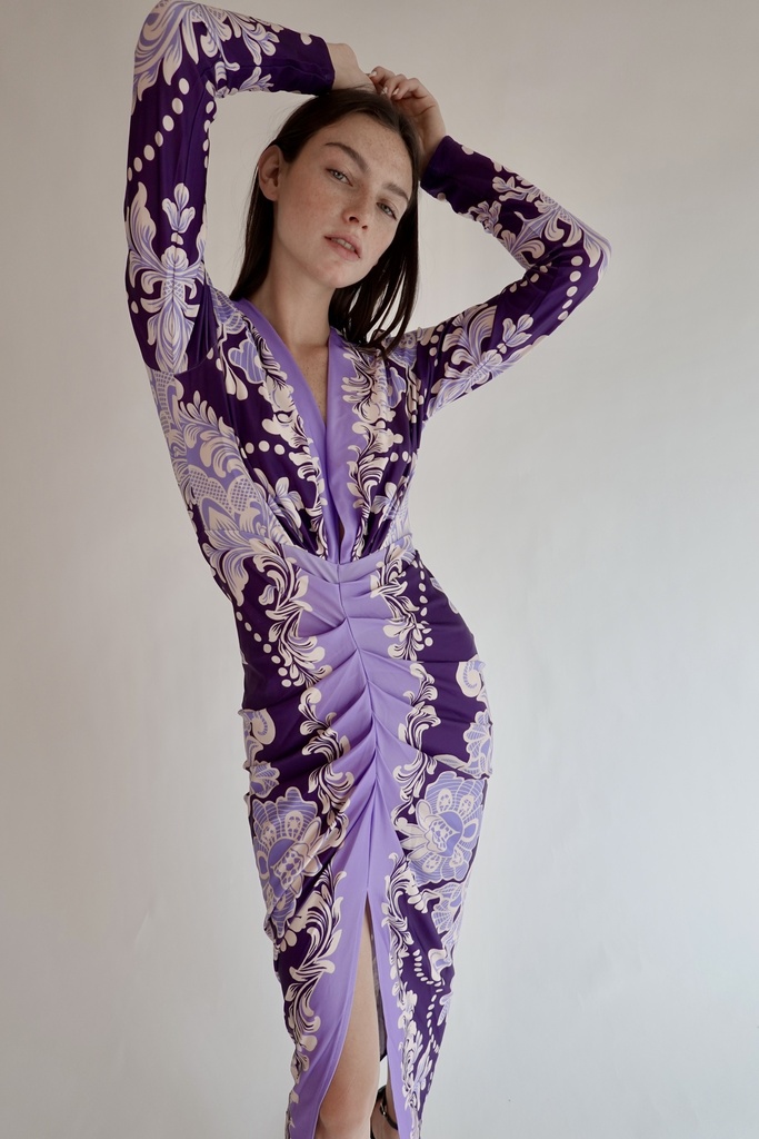 Vestido Estampado Morado