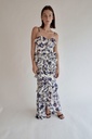 Vestido Largo Blanco y Azul