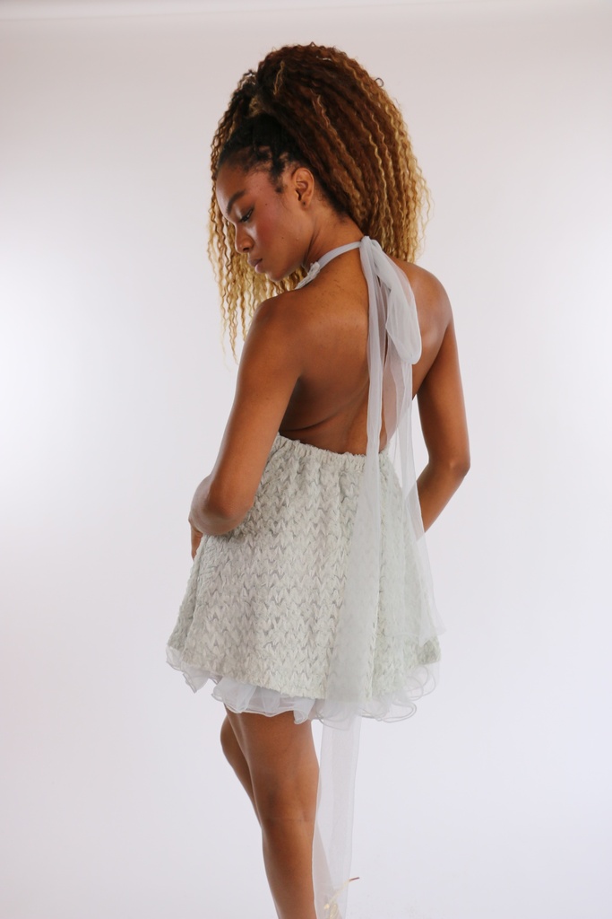 Vestido Corto Textura Mint