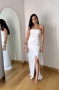 Vestido Largo Strapless Blanco