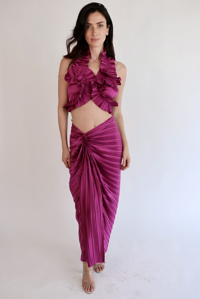 Conjunto Falda Scrunch Rosa