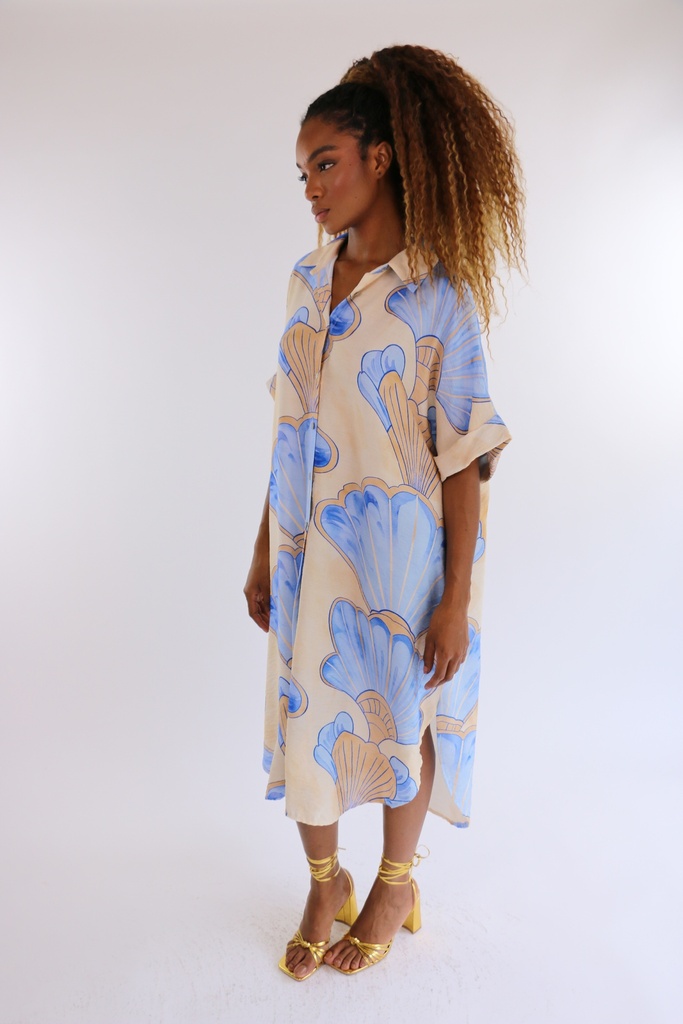 [RB04668] Carlota Print Dress Cielo