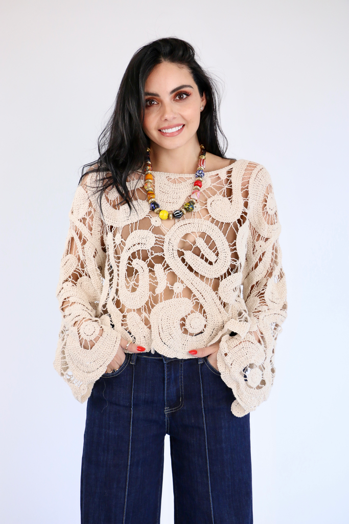 [RB05480] Cuarzo Crochet Top (S)