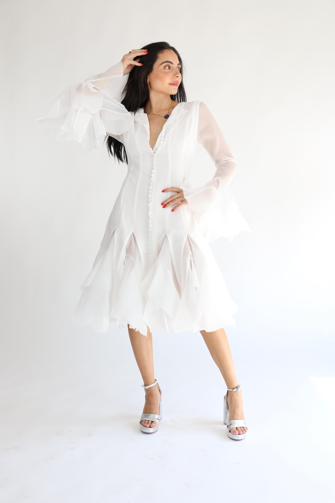 [RB05805] Loto Dress Blanco (S)