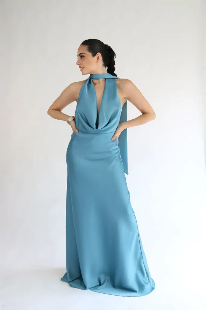 [RB05995] Lluvia Dress Azul Cielo (S)