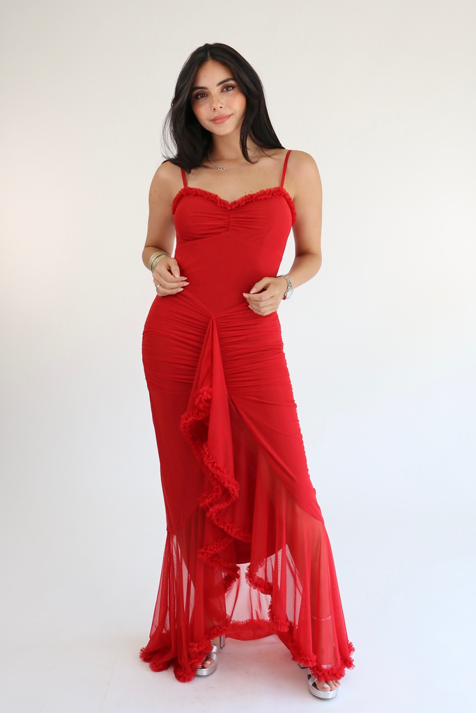 [RB06127] Kira Dress Red (S)