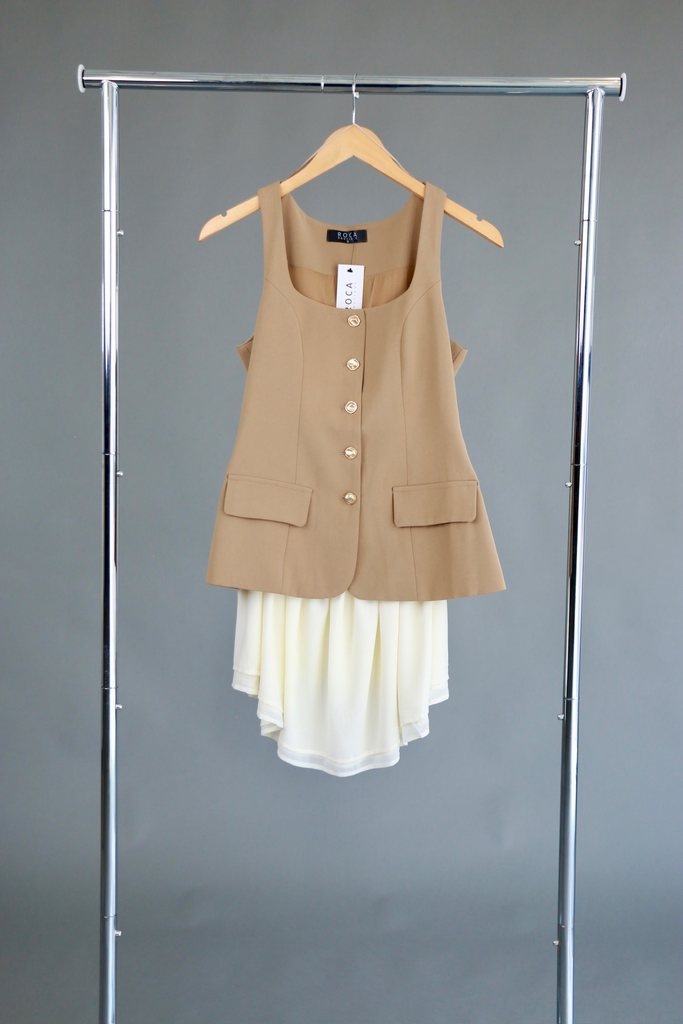[RB06281] Estela Dress Mocha (S)