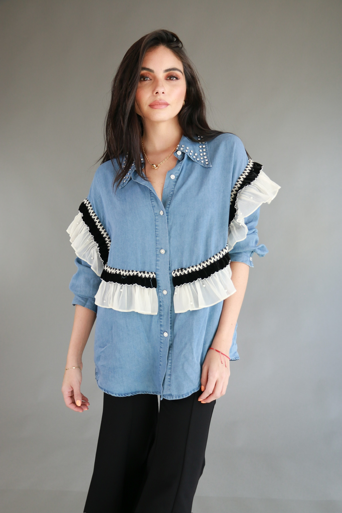[RB06363] Top Dark Denim