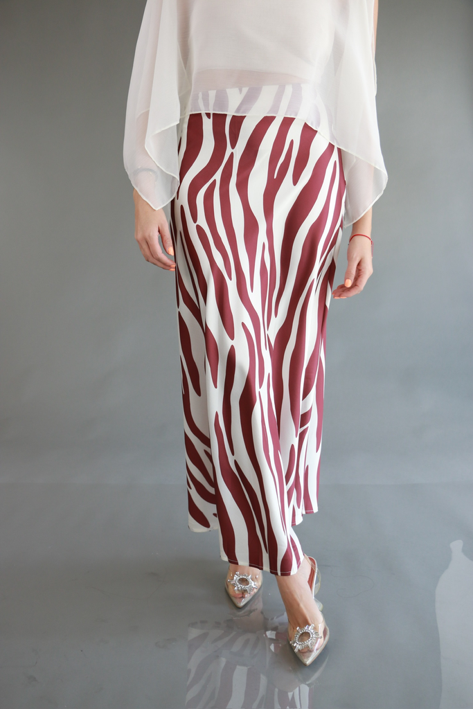 [RB06370] Zebra Falda Vino (S)