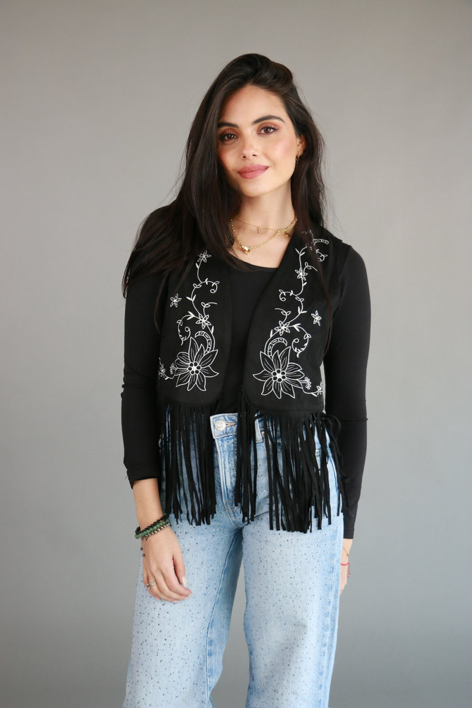 [RB06414] Vest Flecos Negro (S)