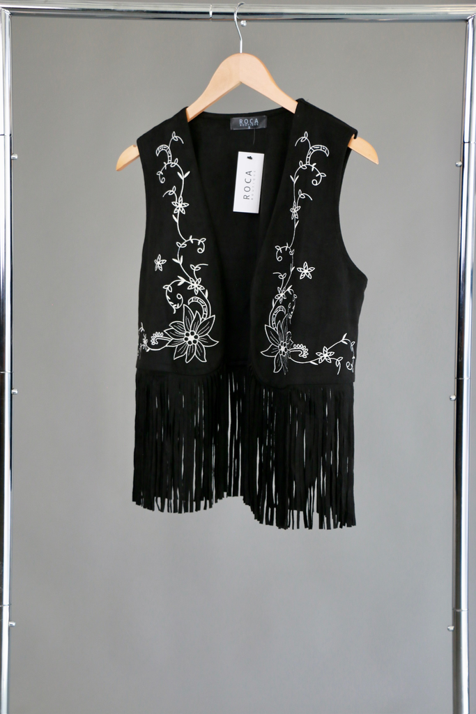 [RB06414] Vest Flecos Negro (S)