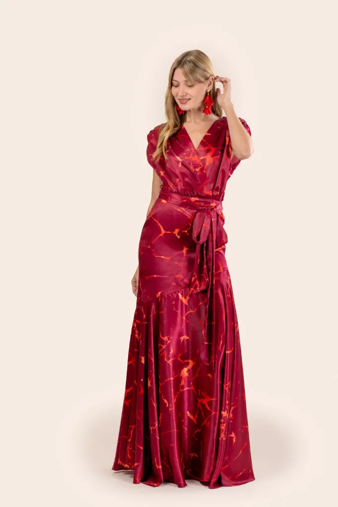 [RB06436] Silvina Estampado Rojo (S)