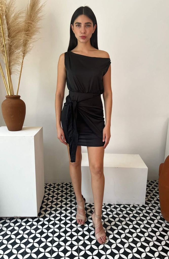 Vestido Corto Nudo Negro