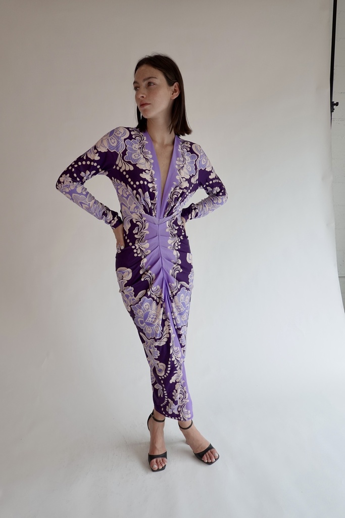 Vestido Estampado Morado